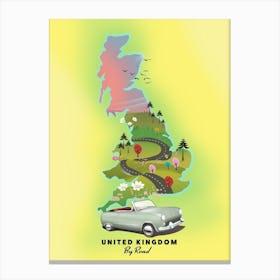 United Kingdom Travel map Canvas Print