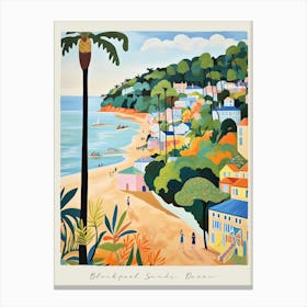 Poster Of Blackpool Sands, Devon, Matisse And Rousseau Style 2 Canvas Print