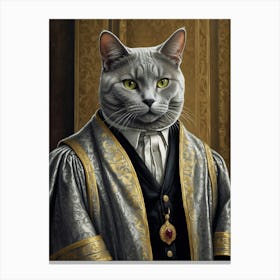 Cat In Robes Canvas Print