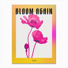 Hot Pink Poppy 2 Poster Canvas Print