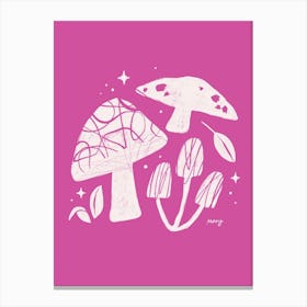 Abstract Mushrooms Pink    Canvas Print