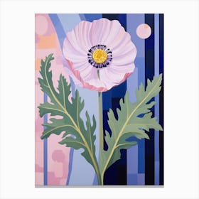 Scabiosa 1 Hilma Af Klint Inspired Pastel Flower Painting Canvas Print