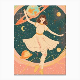 Girl In Space 1 Canvas Print