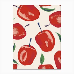 Red Apple Fruit Pattern 2 Canvas Print