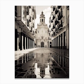 Malaga, Spain, Black And White Analogue Photography 1 Canvas Print