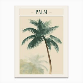 Palm Tree Minimal Japandi Illustration 3 Poster Canvas Print