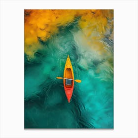 Canoe On The Lake Canvas Print