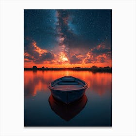 Boat On A Lake Canvas Print