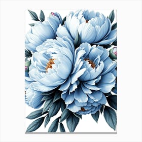 Blue Peonies 4 Canvas Print