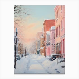 Dreamy Winter Painting Chicago Usa 5 Canvas Print