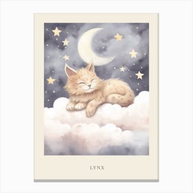 Sleeping Baby Lynx Nursery Poster Canvas Print