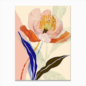 Colourful Flower Illustration Peony 4 Canvas Print