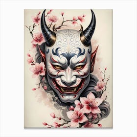 Floral Irezumi The Traditional Japanese Tattoo Hannya Mask (8) Canvas Print