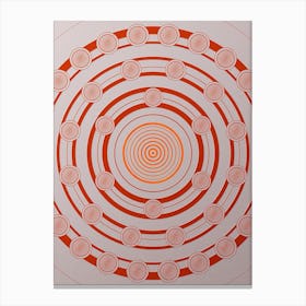 Geometric Abstract Glyph Circle Array in Tomato Red n.0087 Canvas Print