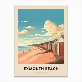 Devon Vintage Travel Poster Exmouth Beach Canvas Print