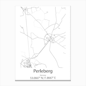 Perleberg,Germany Minimalist Map Canvas Print