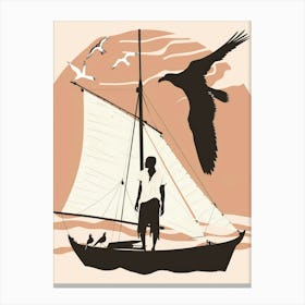 Man On A Boat Canvas Print