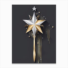 Christmas Star magic wand Vector Illustration Canvas Print