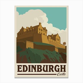 Edinburgh Castle Travel Poster Canvas Print
