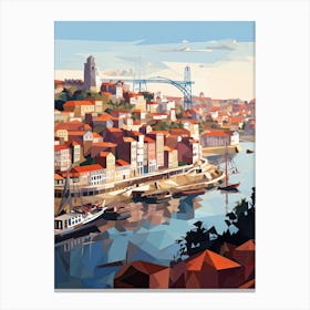 Porto, Portugal, Geometric Illustration 4 Canvas Print