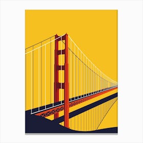 Golden Gate Bridge Yellow Canvas Print