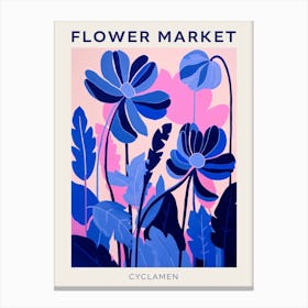 Blue Flower Market Poster Cyclamen 4 Canvas Print