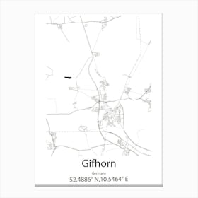 Gifhorn,Germany Minimalist Map Canvas Print