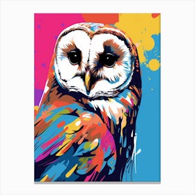 Andy Warhol Style Bird Barn Owl 1 Canvas Print