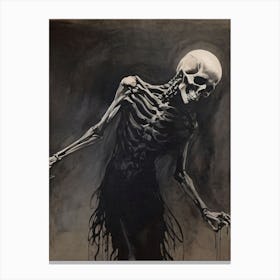Dance With Death Skeleton Painting (22) Canvas Print