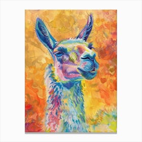 Llama Colourful Watercolour 3 Canvas Print