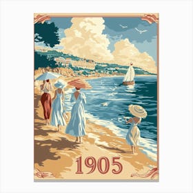 Aihrgdesign A Retro Poster Of A 1905 Seaside Resort With Eleg 185398be Abe1 44b6 952f 1a36ab082aff 2 Canvas Print