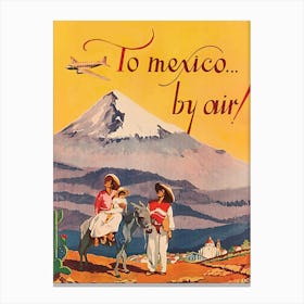 Mexico, Vintage Airline Poster Canvas Print