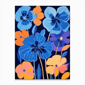 Blue Flower Illustration Nasturtium 4 Canvas Print
