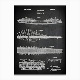 Suspension Bridge, Truss Bridge, Bridge Blueprint, Bridge Print, Bridge Wall Art, Bridge Patent, Bridge Poster, Bridge Decor,Architect,Ca7721 Canvas Print