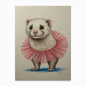 Ferret In A Tutu 4 Canvas Print