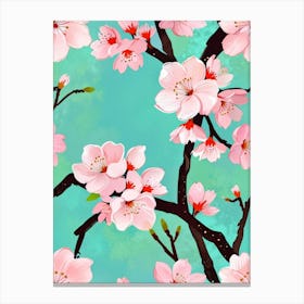 Sakura Blossom Seamless Pattern Canvas Print