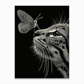 Cat With A Butterfly 1 Canvas Print