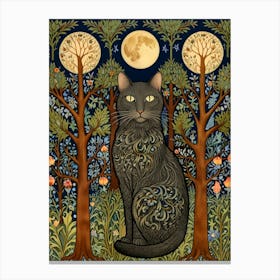 William Morris Cat In The Moonlight 32 Canvas Print