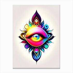Chakra Series, Symbol, Third Eye Tattoo 1 Canvas Print