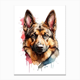 German Shepherd Face Canvas Print