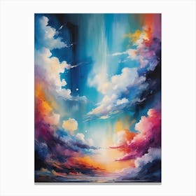 Abstract Glitch Clouds Sky (28) Canvas Print