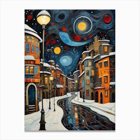 Snowy Street Canvas Print