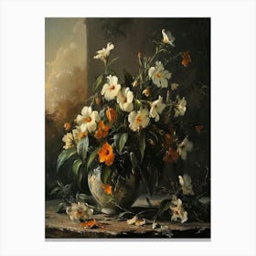 Baroque Floral Still Life Evening Primrose 1 Canvas Print