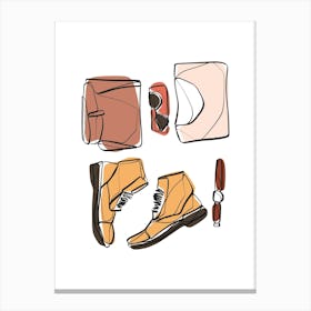 Minimalist Of Men'S Accessories Canvas Print