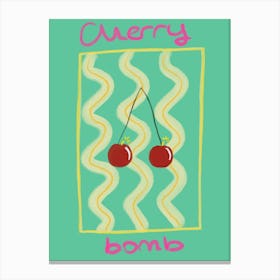 Turquoise Lyrics Song and Food Illustration Cherry Poster Canvas Print