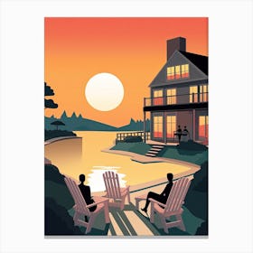 The Hamptons New York, Usa, Graphic Illustration 2 Canvas Print