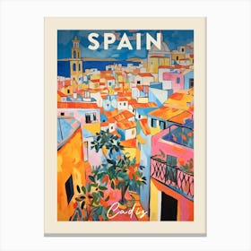 Cadiz Spain 3 Fauvist Painting  Travel Poster Canvas Print