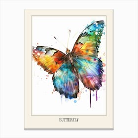Butterfly Colourful Watercolour 2 Poster Canvas Print