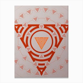 Geometric Abstract Glyph Circle Array in Tomato Red n.0124 Canvas Print