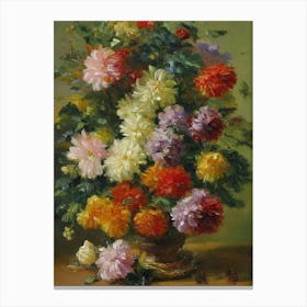 Chrysanthemums Painting 5 Flower Canvas Print